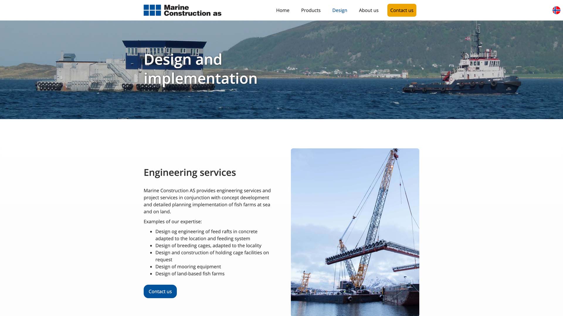 Design and implementation Marine Construction AS